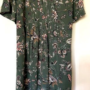 J. Jill Sheath Midi Swing Dress Casual Short Sleeve